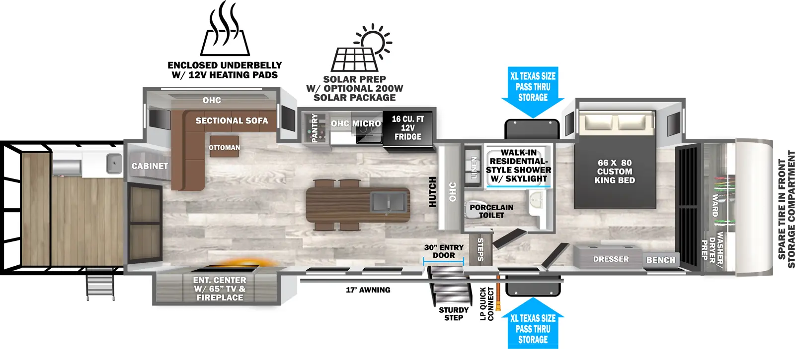 Heritage Glen Fifth Wheels 38VERANDA Floorplan